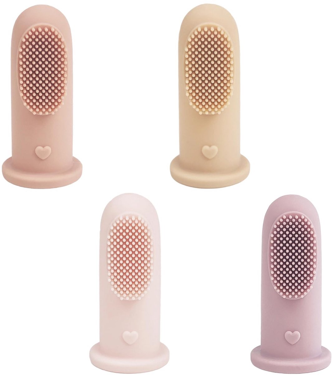 SolidKeus - 4-Pack Silicone Vinger Tandenborstel voor Baby's en Gums