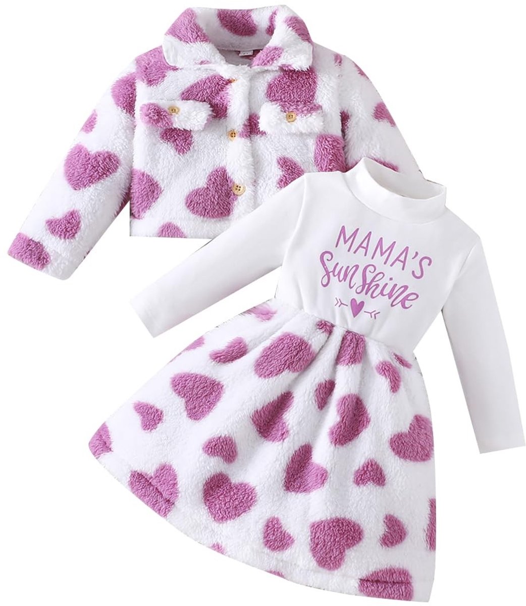 SolidKeus - 2-delige Winteroutfit voor Peuters met Jurk en Vest
