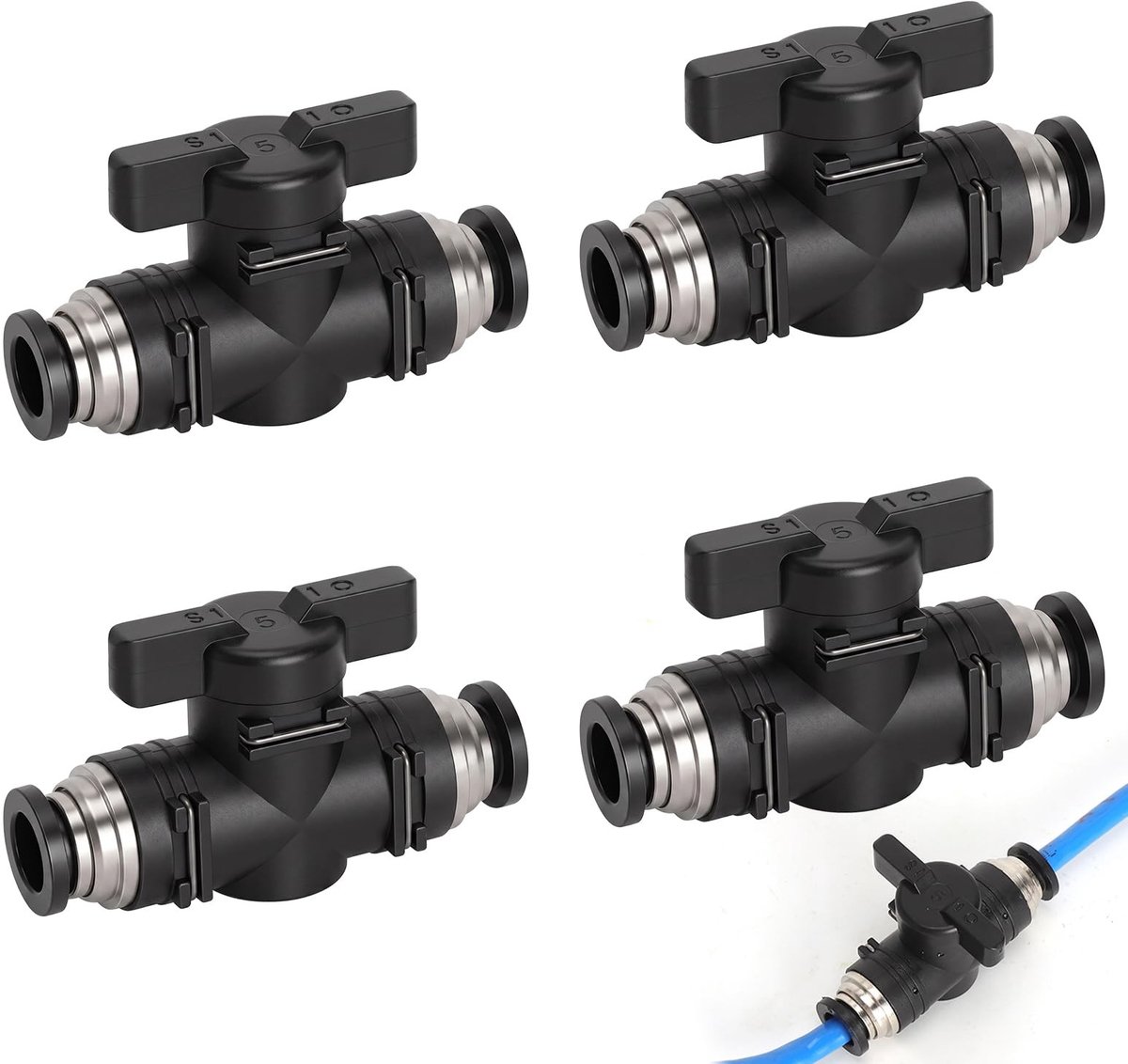 SolidKeus - Set van 4 Pneumatische Connectoren 8 mm
