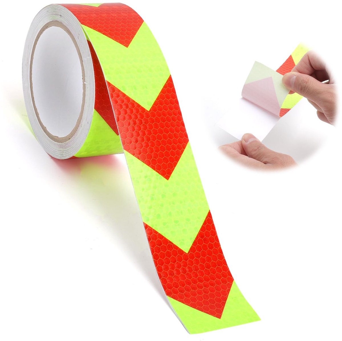 SolidKeus - Reflecterende Tape Fluorescerend Groen en Rood, 10m x 5cm