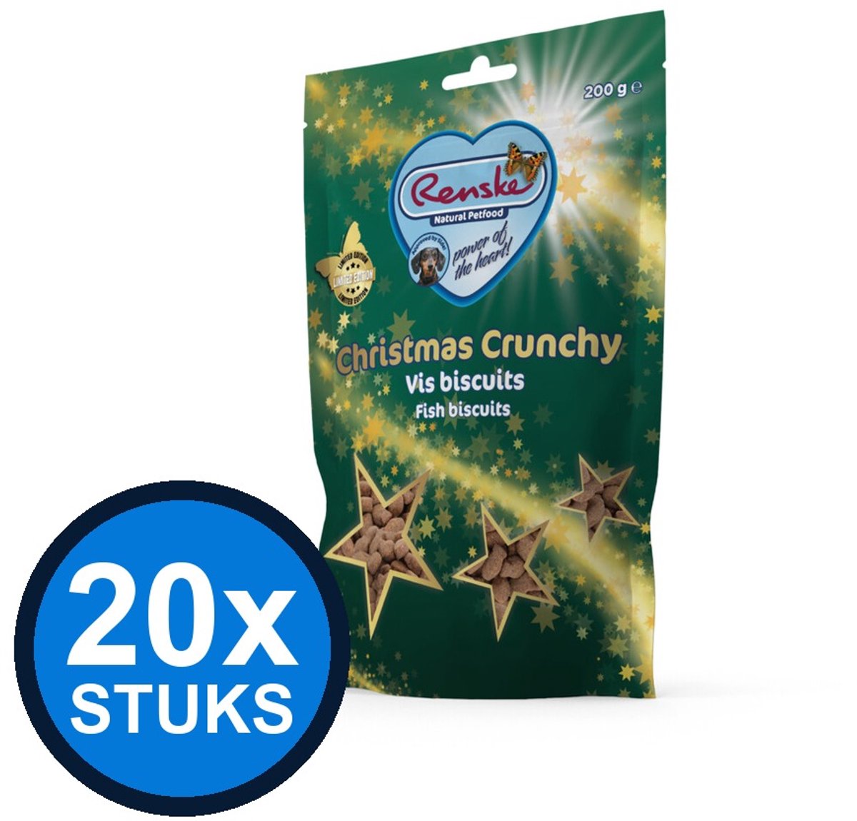 Renske Renske gezonde beloning hond crunchy zalm&witvis&forel ke 200gr