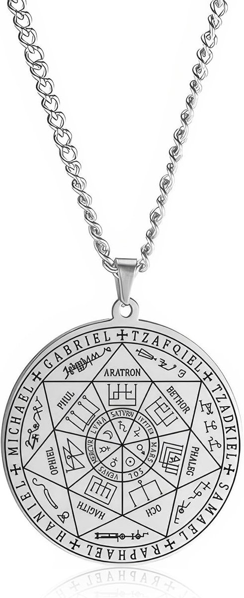 Archangel Seal Pentagram Amulet van RVS voor Mannen en Vrouwen - Bescherming, Spiritualiteit, Geluk