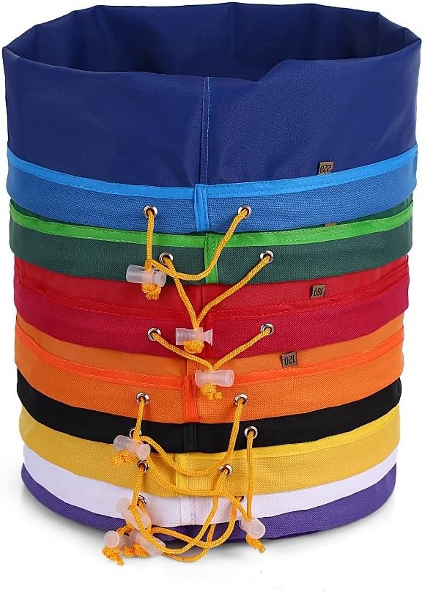 8-delige Bubble Bag Set voor het Extractie van Kruid en IJs - Micron Zak, Trekkoordzak en Persdoek Inclusief
