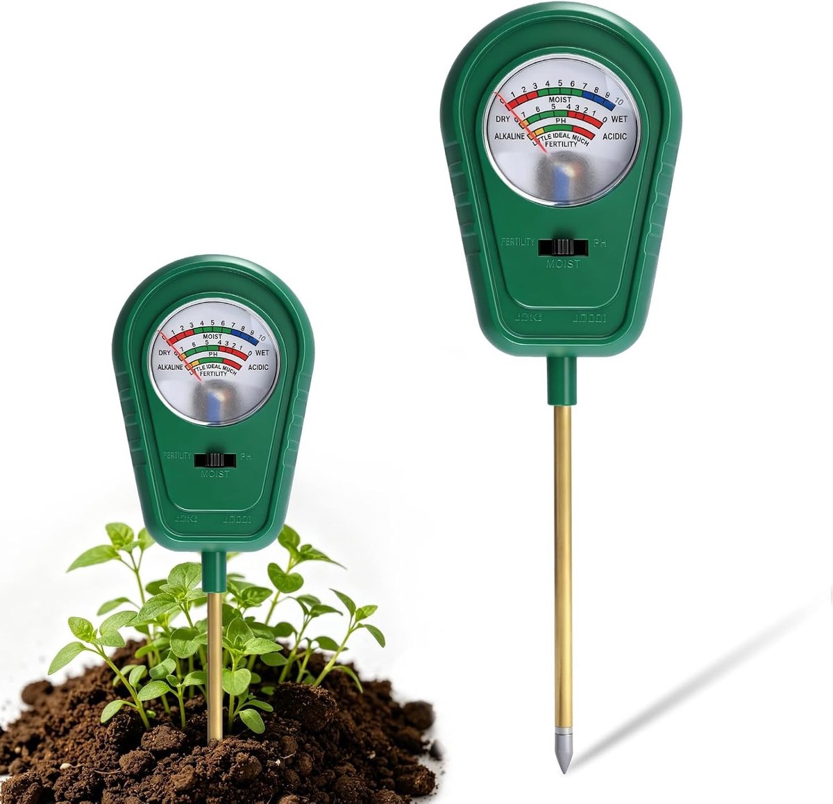 Bodemtester 3-in-1 voor pH, vocht en vruchtbaarheid – Ideaal voor tuin, gazon en planten zonder batterijen