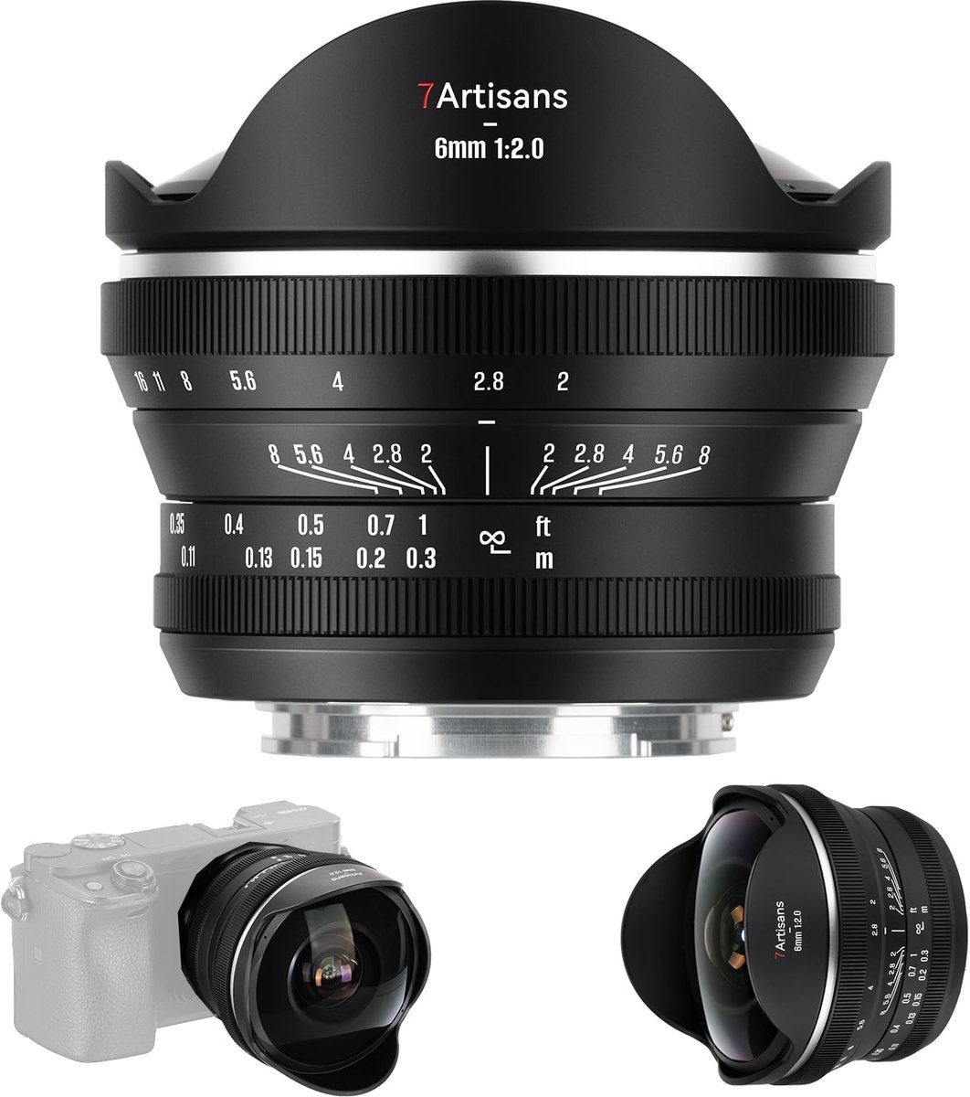 Omgoods - 6mm F2.0 Handmatige Fisheye Lens voor M43 Mount
