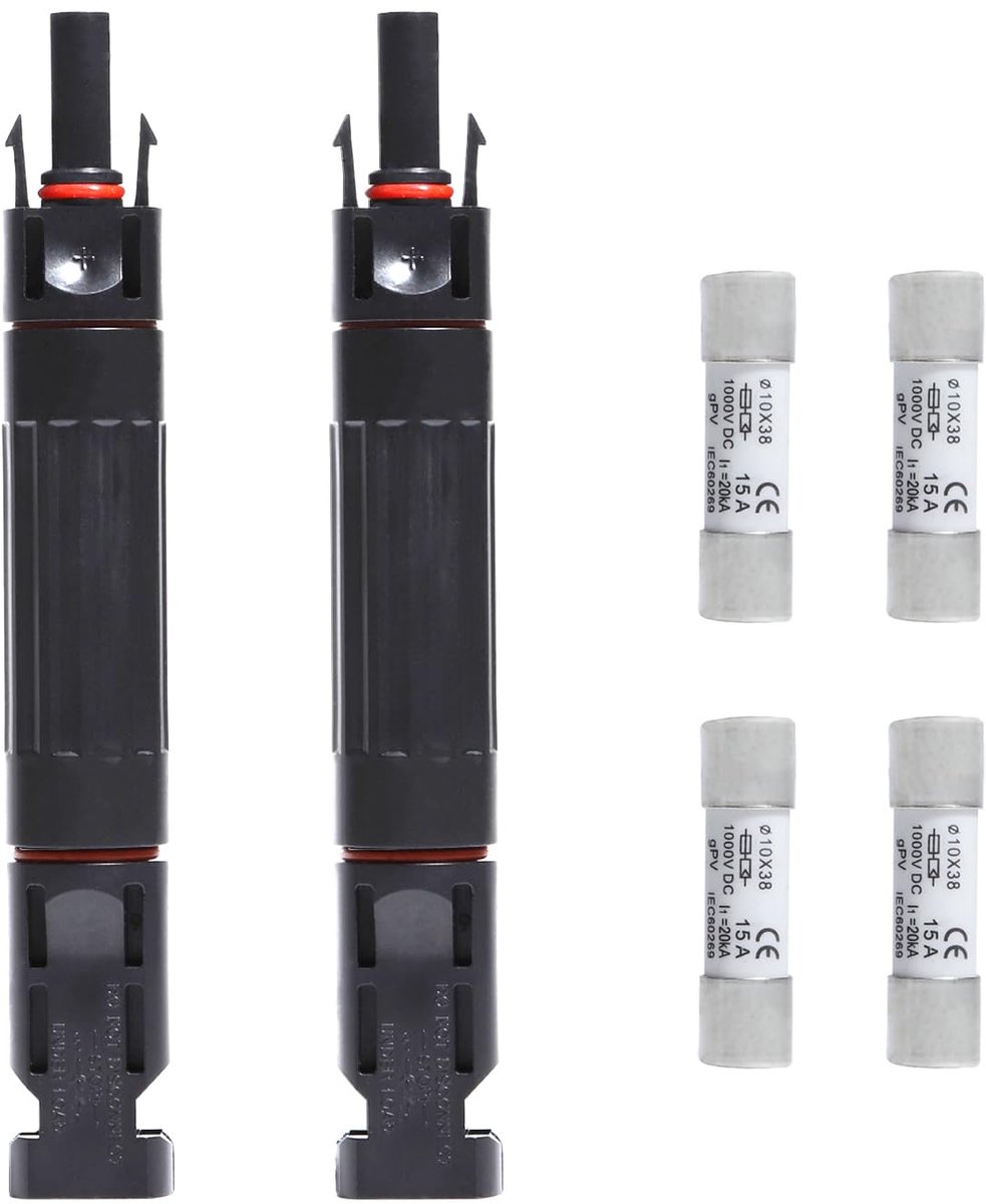 15A Waterdichte zekeringhouder op zonne-energie, IP68 waterdicht, 1000 V inline zekeringhouder voor omvormer, bescherming tegen zonnesysteem