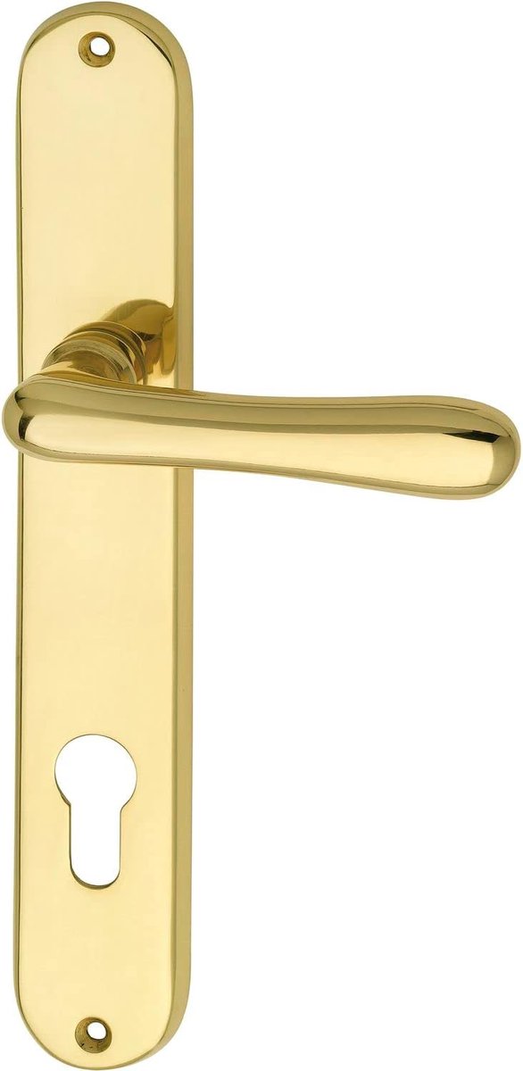 1022.15A.002.M krukgarnituur ELEGANT 22-op plaat profielcilinder afstand 88mm, voor deurdikte 38-43mm, gepolijst messing