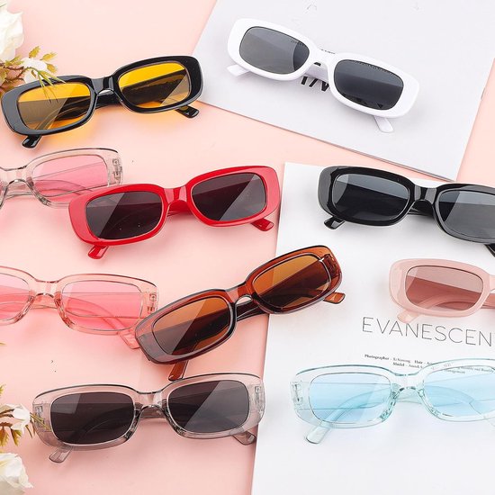 Zonnebrillen UV400 voor dames - Jaren 90 retro trendy zonnebrilset, partybrilset, trendy bril, retro, hippie, zonnebril, vierkante bril voor dames — afbeelding 4