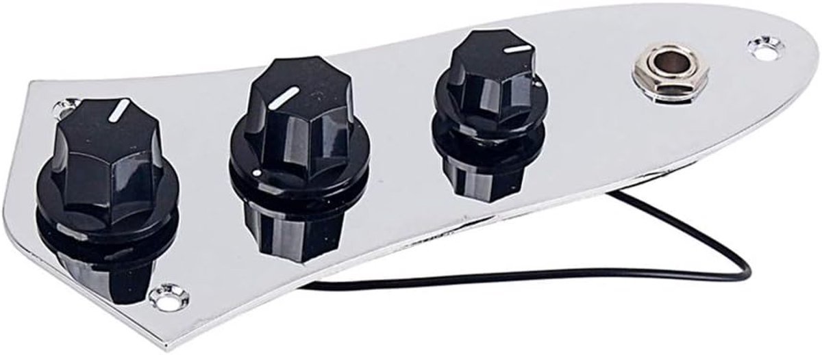 Voorbedraad Basgitaar Pickup Set Plus Controleplaat Systeem Met Zwarte Dop Voor Fd Jazz Bass J-stijl Basgitaar