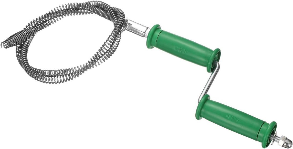 Sanitaire afvoerspiraal 2/5" (10mm) diameter 6.5ft handmatige toiletspiraal flexibele afvoerreiniger met boormachineaansluiting veer verstoppingsverwijderaar