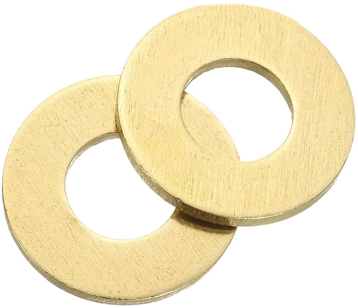 Set van 25 sluitringen, M8 x 18mm x 1.5mm messing ring bijlagschijven assortiment, platte borgschijven afdichtring metalen schijven voor schroeven bouten moeren