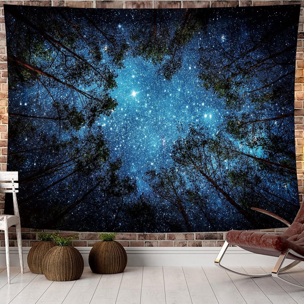 Forest wandtapijt, psychedelische boom, stranddeken voor slaapkamer, woonkamer, slaapzaal, muurdecoratie, 230 x 180 cm, 150 x 130 cm