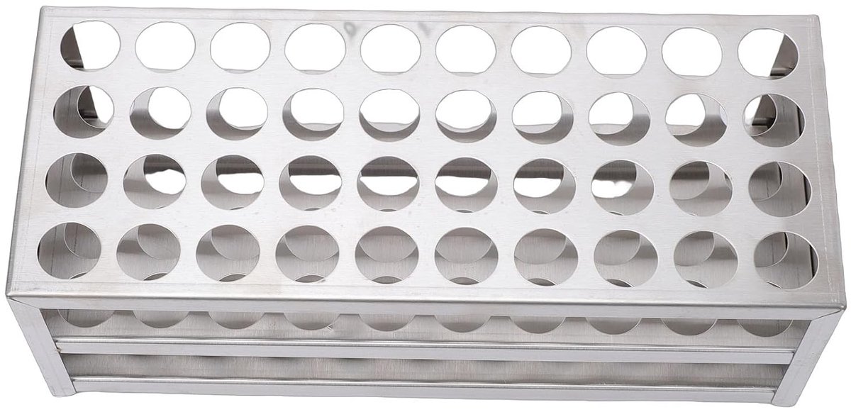 Reageerbuisrek van 304 Roestvrij Staal met 40 Gaten voor Buizen van 19 Mm | Laboratoriumstandaardhouder voor scheikundige experimenten op school, lesgeven in de klas en wetenschappelijke lessen
