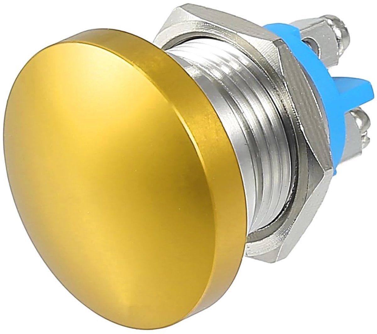 Momentane drukknop-schakelaar, 16 mm AC/DC, 12 V-250 V, goudkleurig