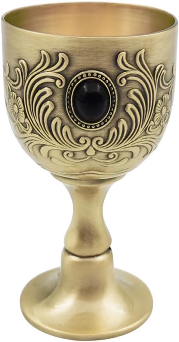 Kelk van messing, middeleeuws wijnglas, Arturo-stijl, antiek glas, elegant cadeau voor bar en woondecoratie