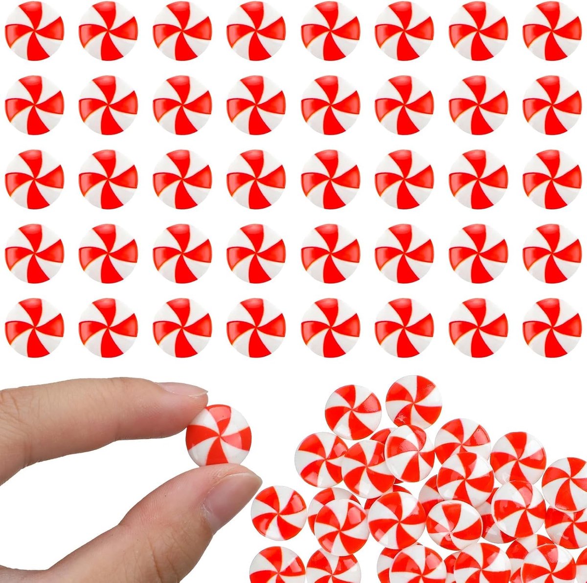 60 stuks kerstsnoepdecoratie, kerstboomversiering, bonbon voor kerstboomdecoraties, doe-het-zelf kunsthandwerk, rood