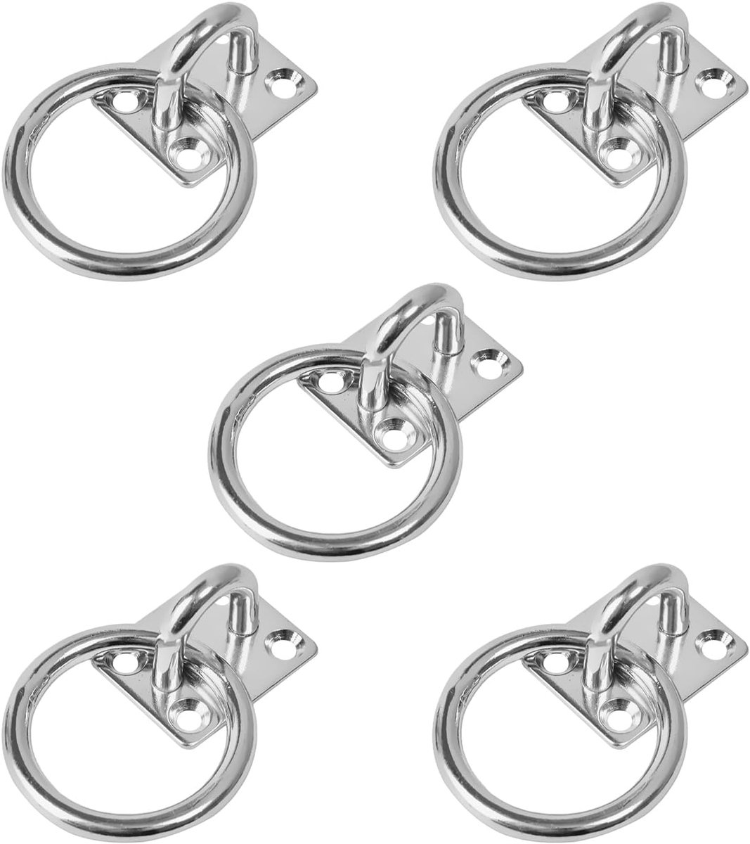 Ringgesp van roestvrij staal, 5 stuks, ring voor het binden van het paard, bevestigingsring van metaal, oogplaat voor ringbevestiging, gesp voor bevestiging met ring