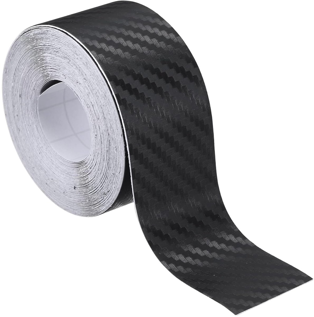 3 cm x 7 m zwarte koolstofvezel zelfklevende vinyltape met luchtafgifte, 3D universele krasbestendige voertuigbescherming, vinylfolie voor auto's, vrachtwagens, campers, SUV's