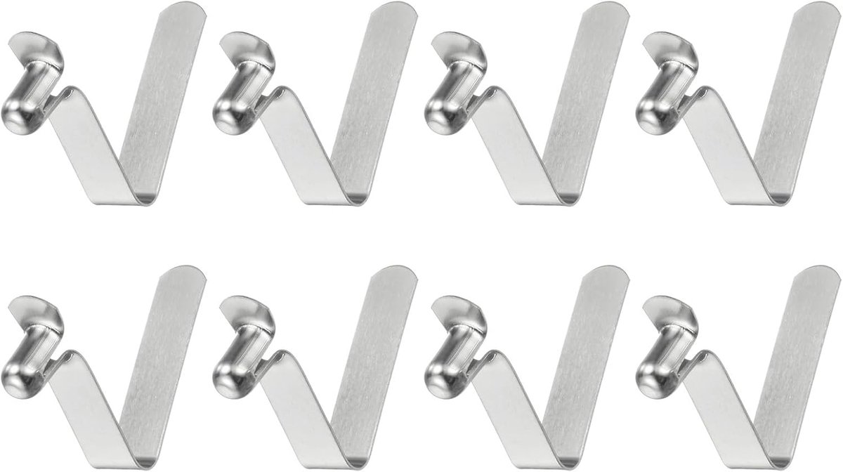 8 stuks clips, met springveren, voor kajakpeddels met één knop, 5 x 8 x 25 mm, 65 Mn clip, telescoopstang, V-vormig, veerstaal voor tent, camping, parasol