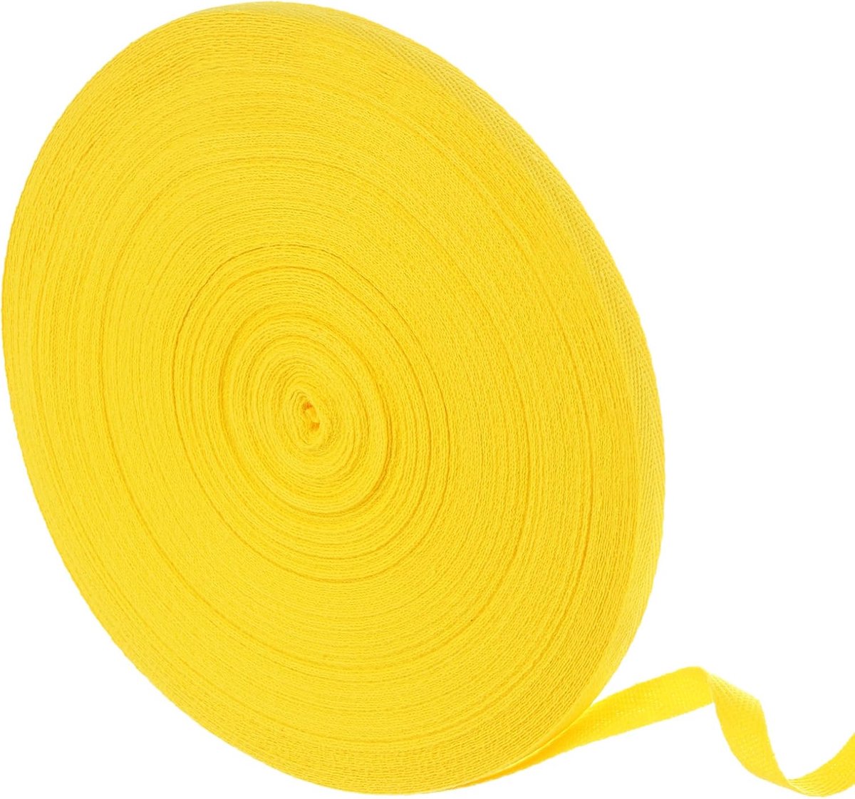 50 meter katoenen keperband, 10 mm visgraat-linten voor het naaien van kleding, doe-het-zelf knutselen (lichtgeel)