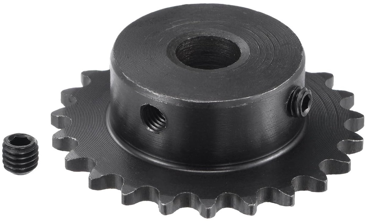 B-type - [23 tanden x 10 mm ID] koolstofstaal met 2 stuks schroefkettingtandwiel voor frezen en boren ISO 04C gebruik | 1/4 inch helling, #25 ketting