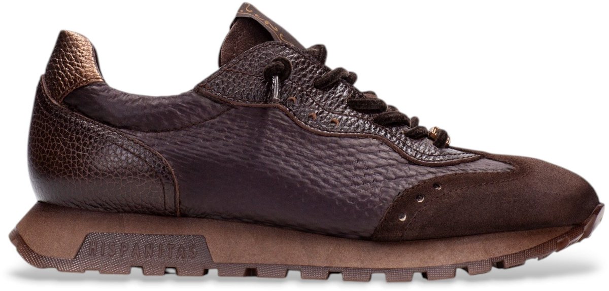 Hispanitas Bruine leren sneakers Oregon