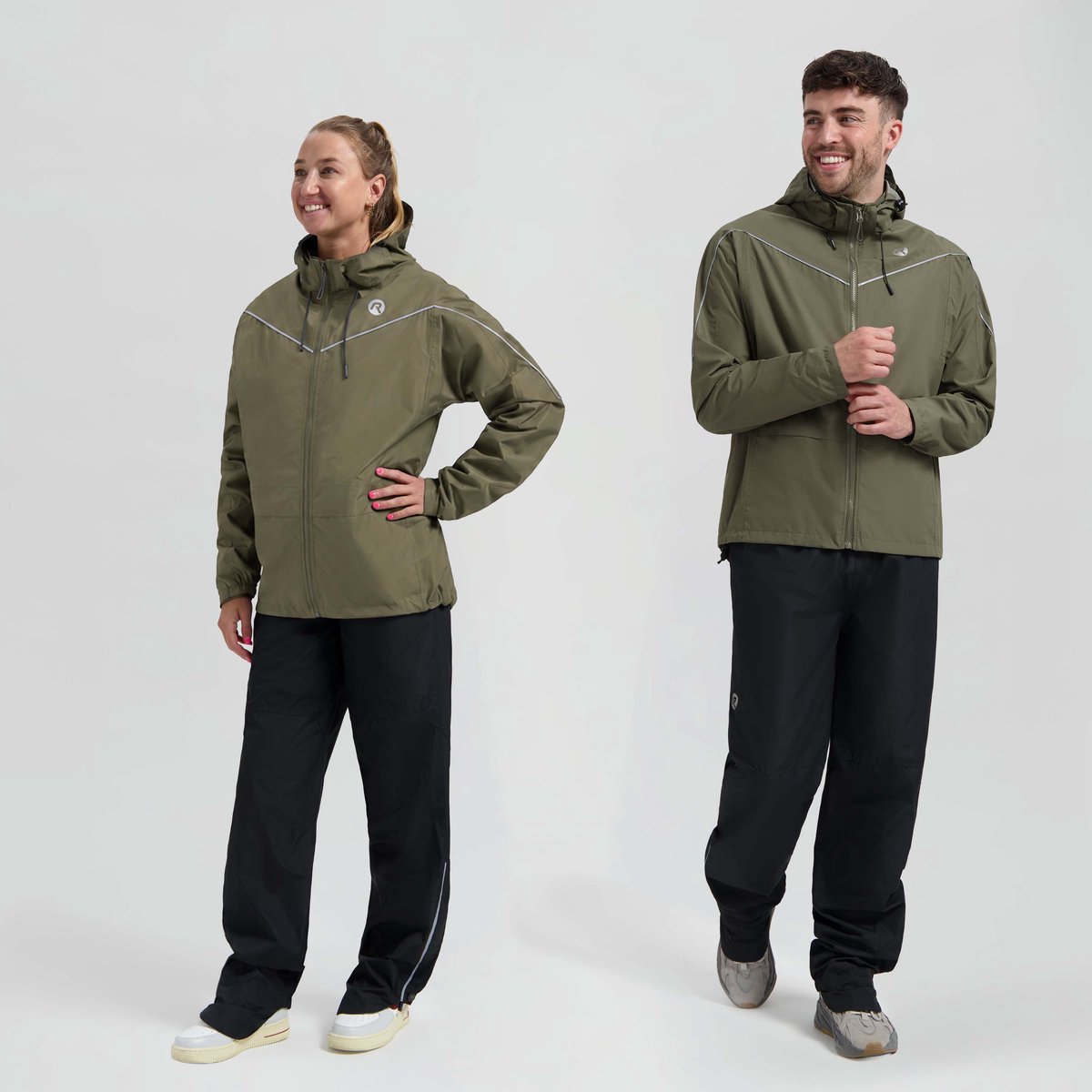 Rogelli Commuter Essential Dames en Heren Regenpak - Zwart/Groen