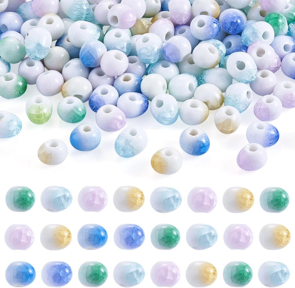 Kralen Waterdrop Gebarsten Porselein Kralen Spacer voor DIY Ambachten Armbanden Ketting Sieraden Maken 10x8x7mm