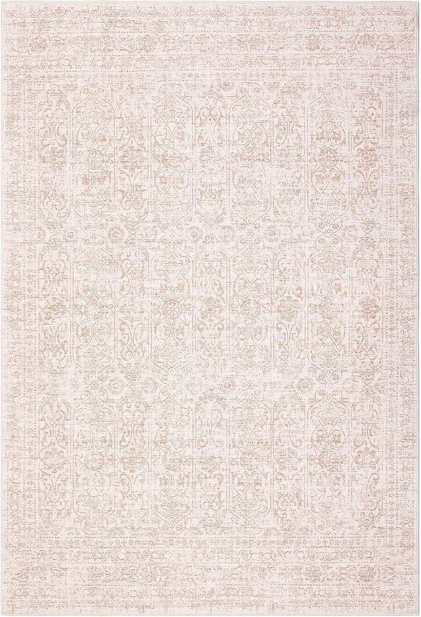 Oosters Vintage Vloerkleed - Wasbaar Antislip Kortpolig Bloemmotief - Roze - 120x170 cm