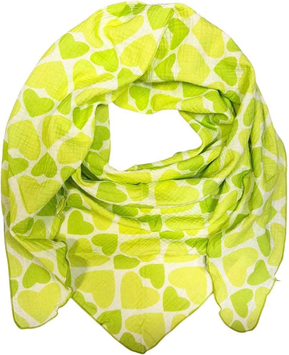 Driehoek gebreide sjaal regenboog hart lente sjaal 100% katoen Made in Italy Fashion doek driehoekige sjaal stola herfst lente doek kleurverloop hart regenboog