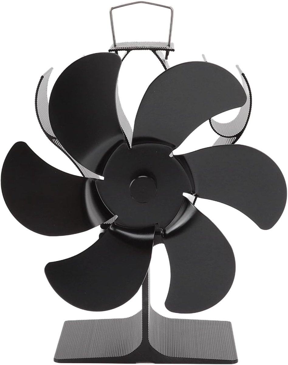 Kachelventilator voor open haard, 6 bladen open haard ventilator zelfstart kachel ventilator geen elektriciteit warmtebediende open haard ventilator voor houthouthoutbrander open haard, 105x75x184mm