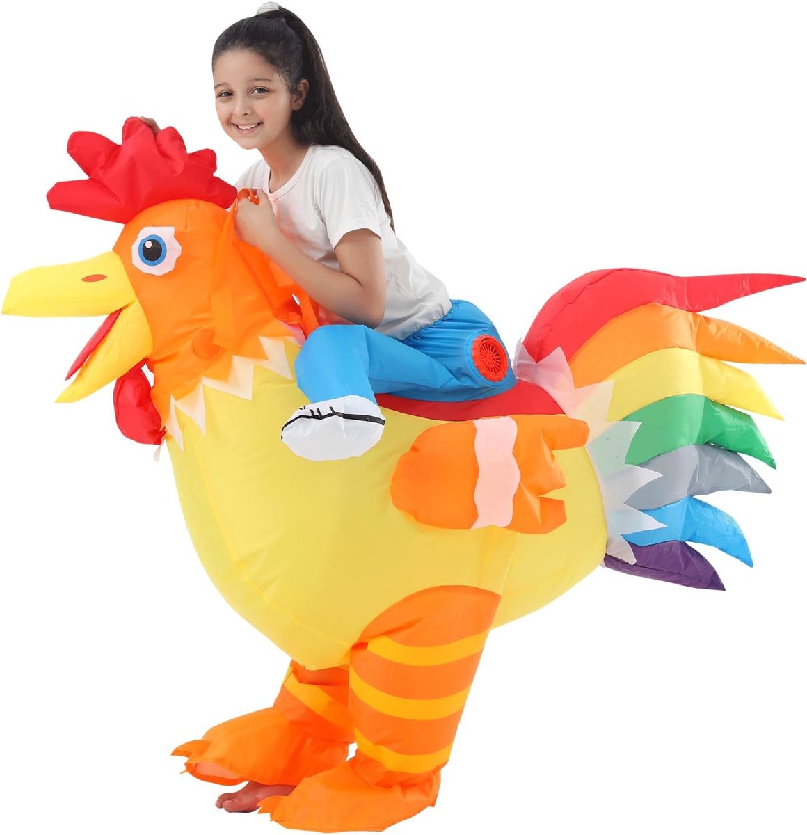 Kippenkostuum, Grappig Hanenkostuum, Perfect voor Halloween, Carnaval, Vrijgezellenfeesten, Cosplay en Themapartijen, Eén maat
