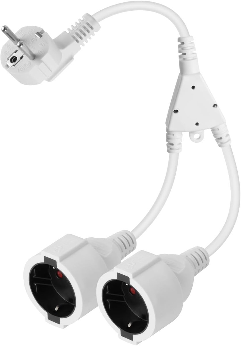 Verlengkabel, 90 graden verlengkabel, 2-voudige Schuko-stopcontacten, verlengkabel, IP44/250 V16A, geaard contact type F (CEE 7/7) stopcontacten op bus, voor buiten, thuis, keuken, kantoor