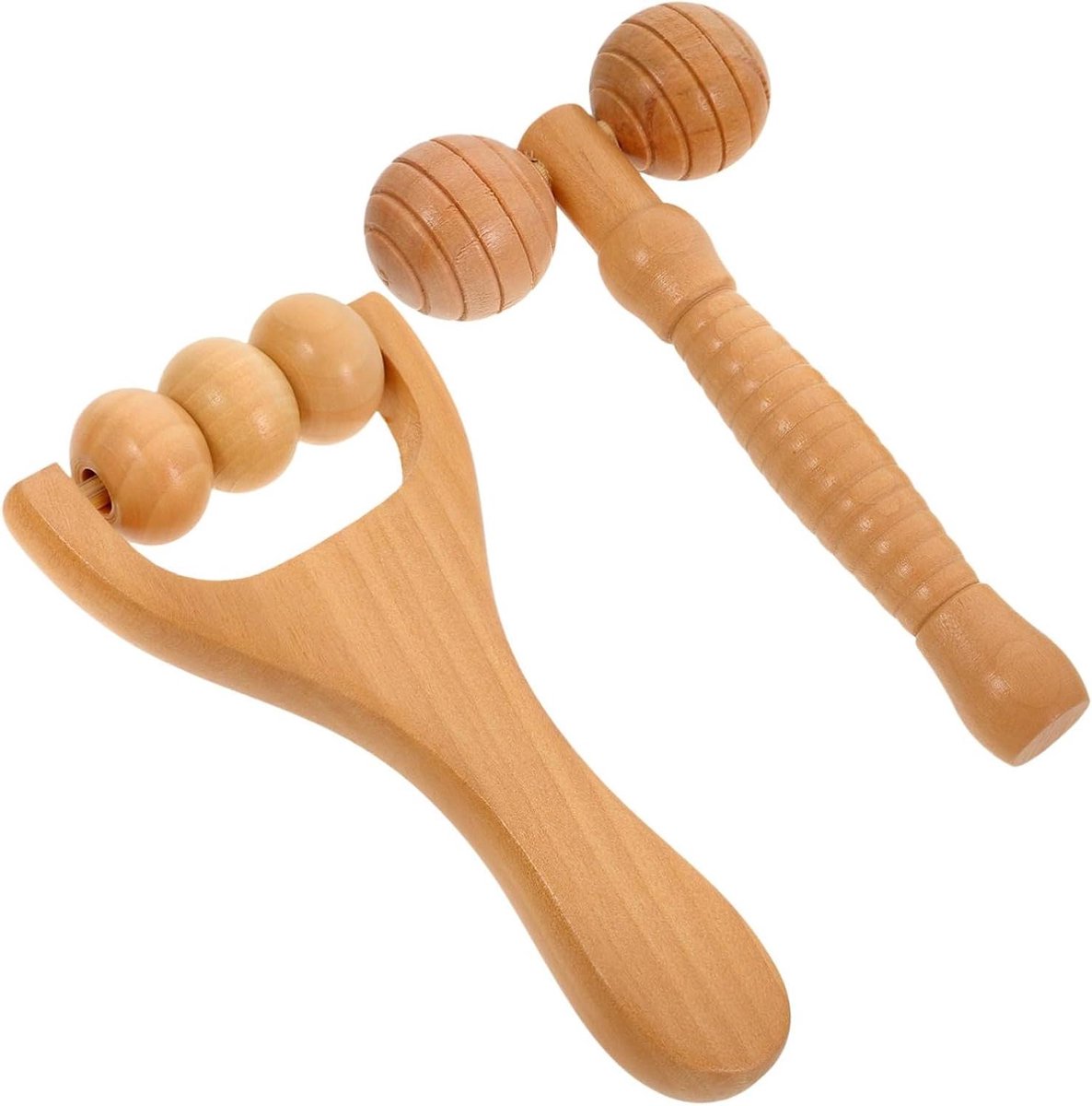 Massage Roller Set - Lichaamsroller Voetroller - Spierontspanning Lichaamsmassage - Ergonomisch Ontwerp - 2 Stuks 15 cm - Khaki