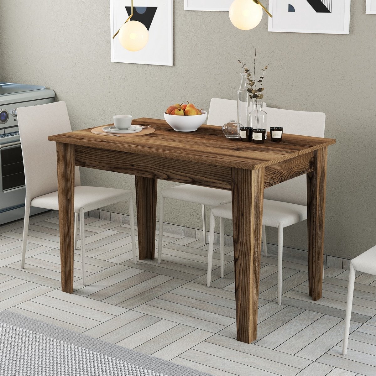 Asir - Eettafel - Walnoot - 110 x 72 x 75 cm