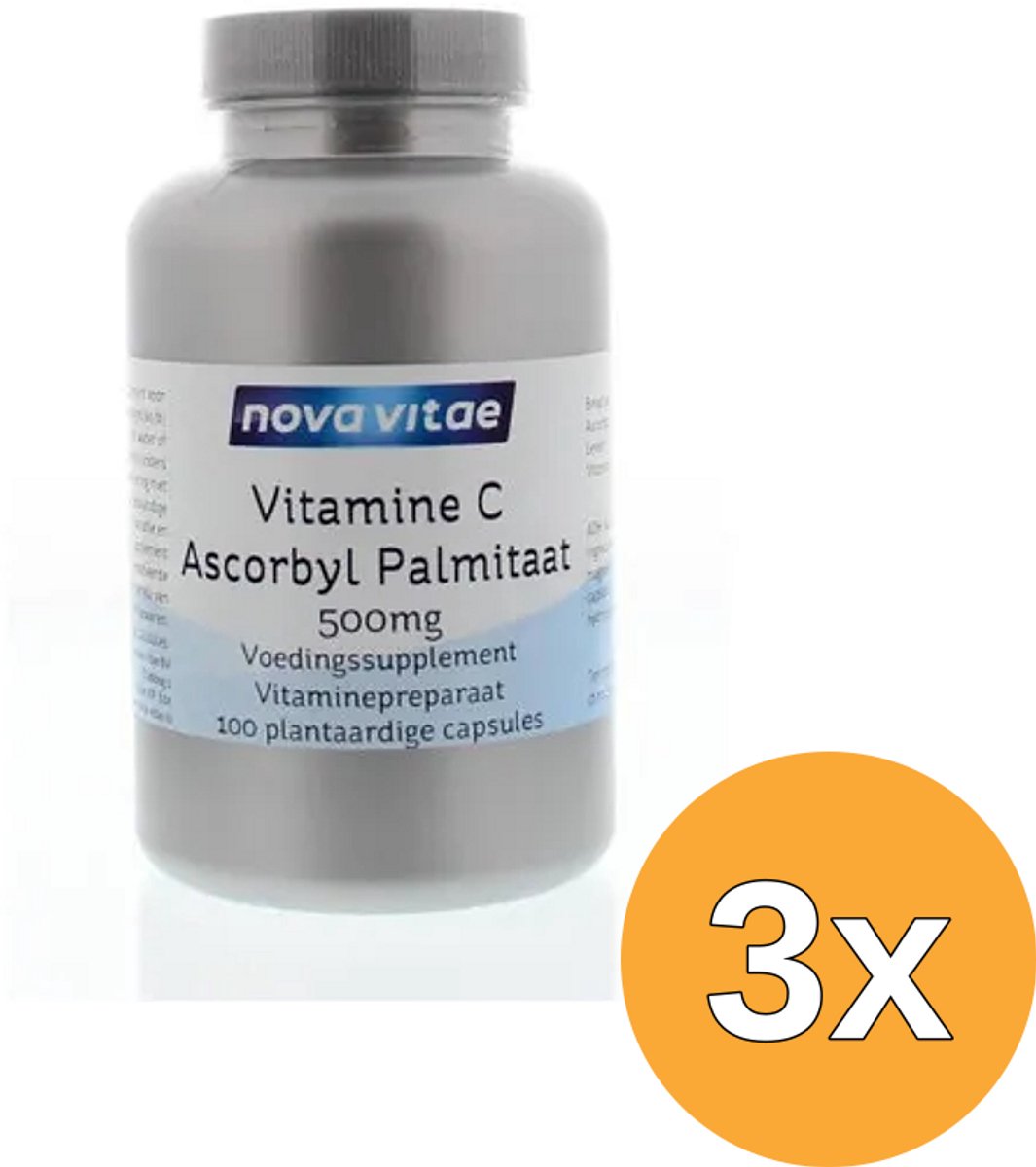 3x Nova Vitae Vitamine C ascorbyl palmitaat 500 mg (100 vega capsules)