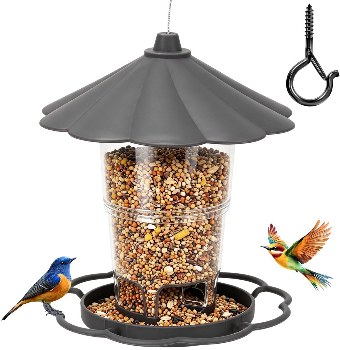 Hangende vogelvoederbak 20 cm - vogelhuis voor buiten - ideaal voor tuinvogels - eenvoudig op te hangen - ShopVlot