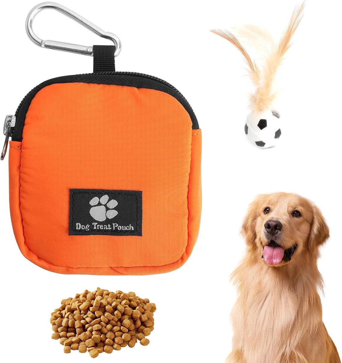 Hondensnack Tas met Rits en Speelbal, Ideaal voor Training, Waterdicht en Ultralicht, Voor Kleine Honden, Perfect voor Buitenactiviteiten
