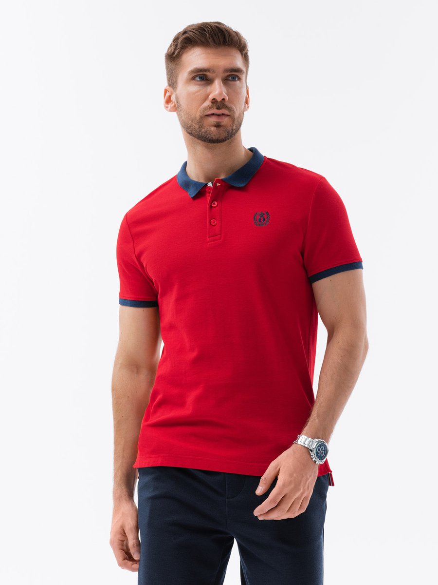 Ombre - Montecarlo - Herenpolo - Rood - Knoopsluiting