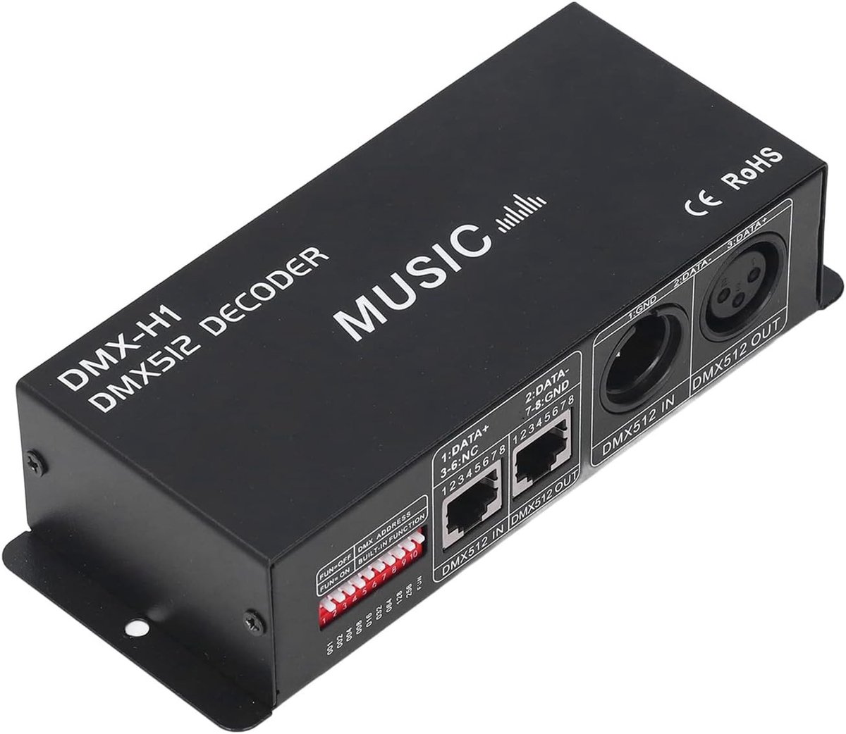 4 Kanaals DMX 512 LED Decoder Controller voor RGBW LED Stripverlichting DC12V-24V met Engelse Handleiding, Ideaal voor Studio en Verlichtingstoepassingen