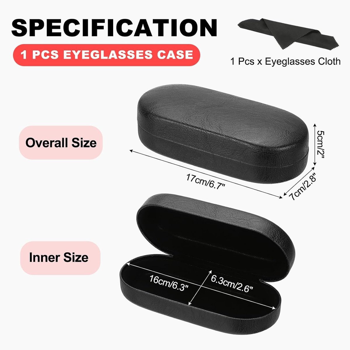 Hard Shell Bril Etui van PU Leer, Grote Beschermende Zonnebril Organizer voor Dames en Heren, Ideaal voor Reizen en Opbergen
