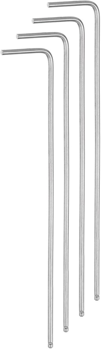 Set van 4 Stuks Inbussleutels met Bolkop 1.5mm - Extra Lange Arm L-vormige Gereedschap voor Thuisreparaties in Chroom Vanadium Staal
