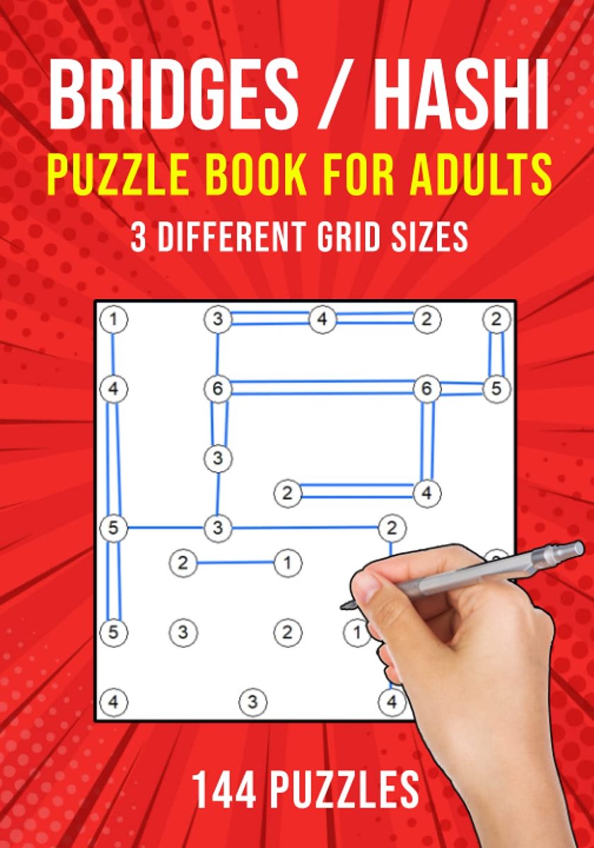 Bridges Puzzle Book for Adults: 144 Hashi Japanese Logic Puzzles - 3 Different Grid Sizes - ShopVlot