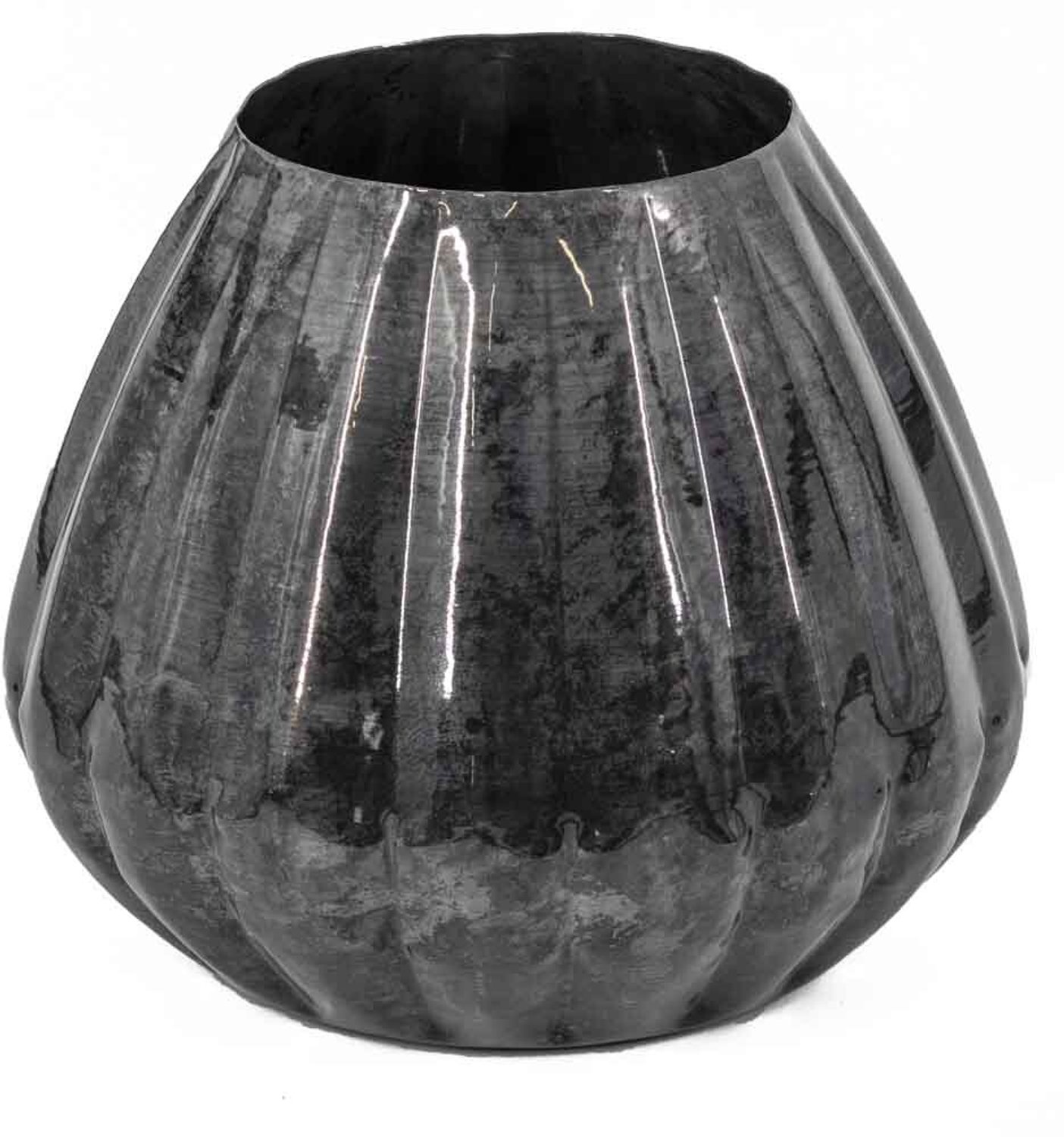 Metalen vaas blauw