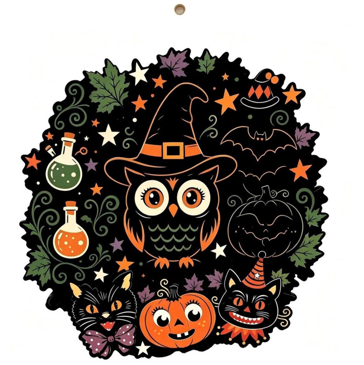 Huisnummer-20*20*0,5cm-Halloween decoratie-feest houten ophangingen-met spookvleermuis pompoen en andere patronen-bord huisnummer-houten hanger-Halloween voordeur hanger-houten slinger-geschikt voor binnen- en buitenmuurdecoratie op de binnenplaats