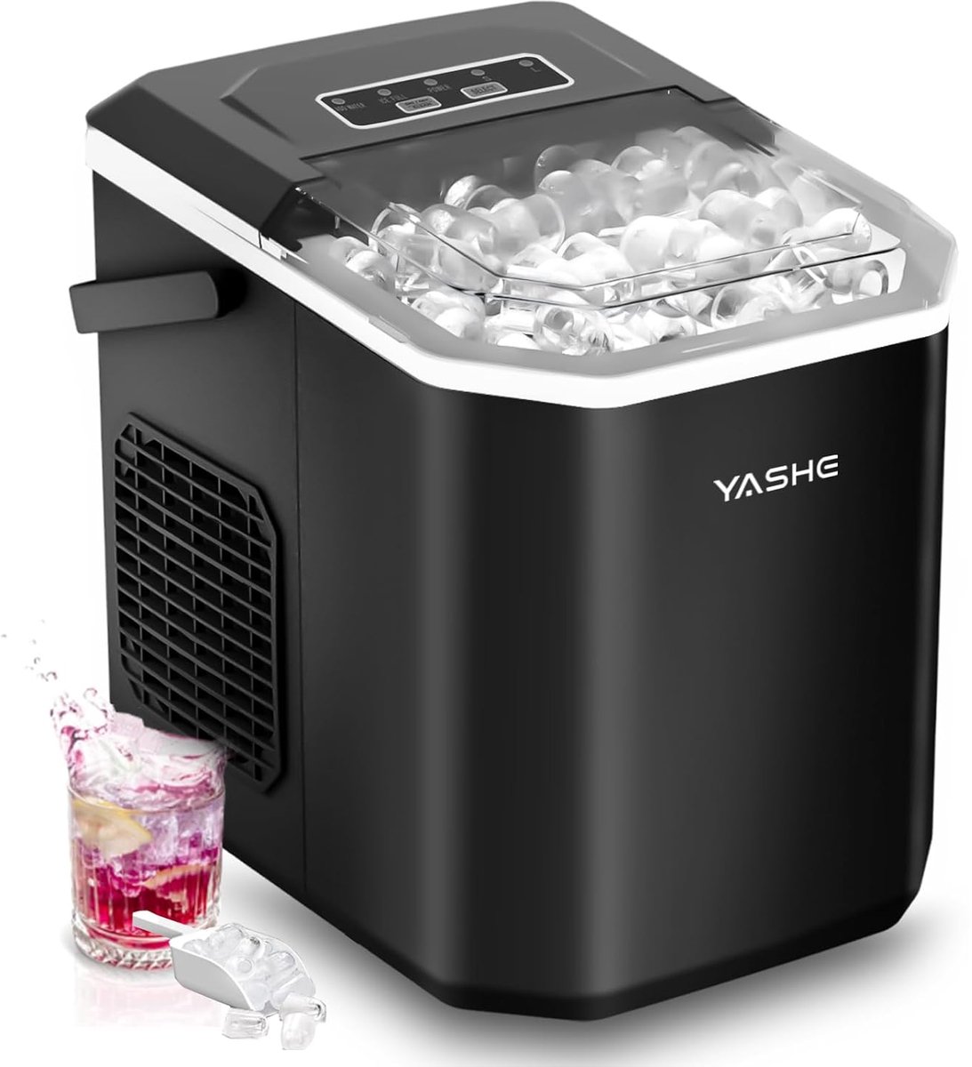 YASHE ijsblokjesmachine - 12 kg per 24 uur - 2 formaten - zwart