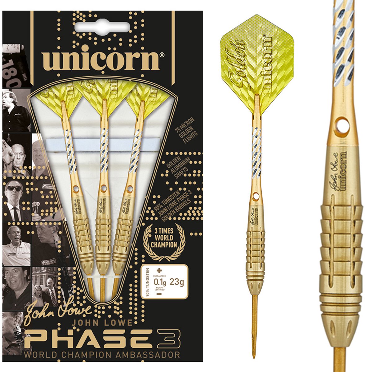 Unicorn John Lowe Phase 3 90% - Dartpijlen