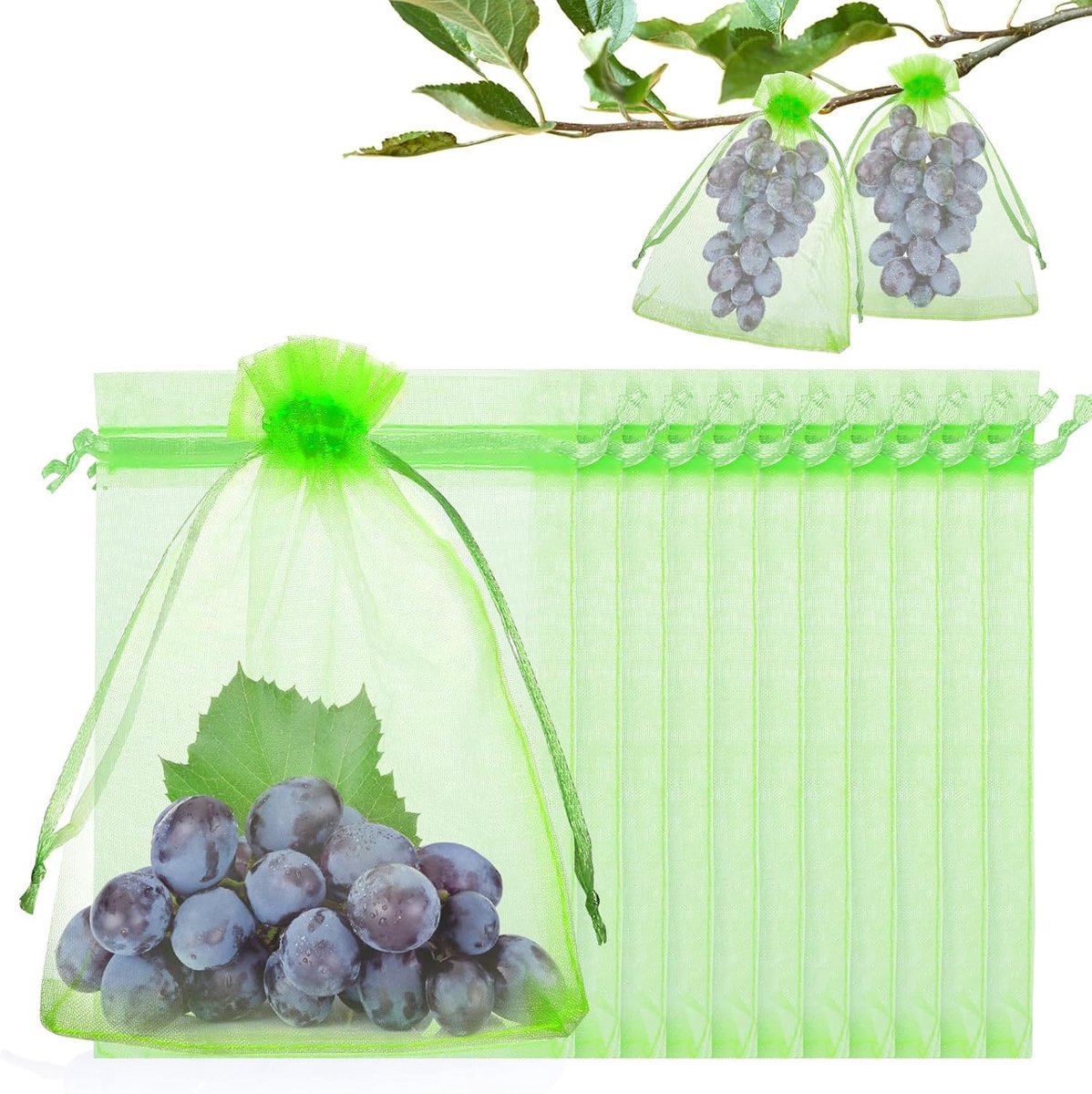 Set van 50 beschermende zakken voor druiven, insecten- en wespenbescherming, 15 x 20 cm, ideaal voor fruitbomen en tuinplanten
