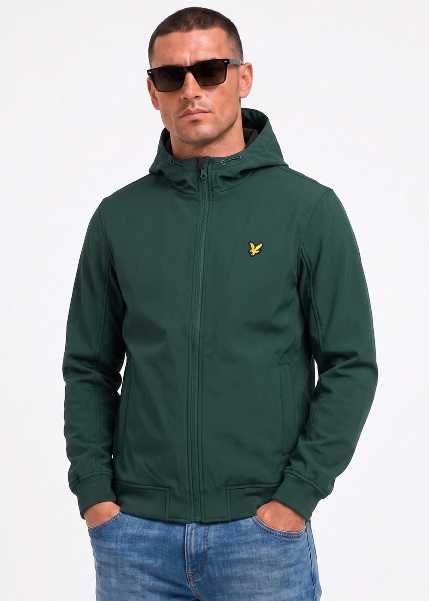 Lyle & Scott Fleece back softshell jacket - dark green