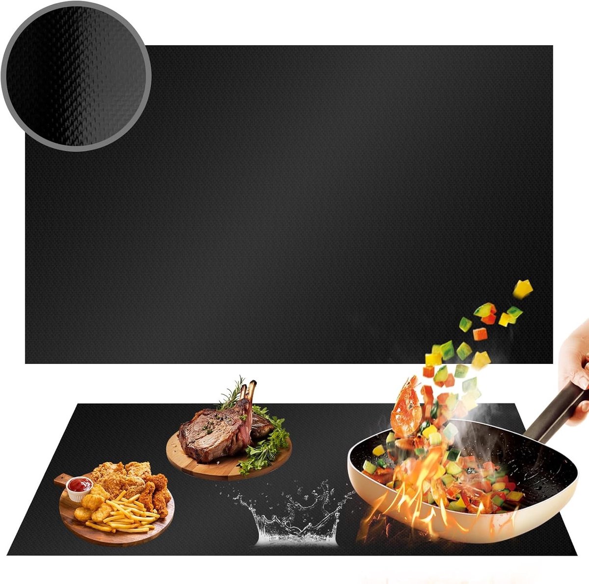 Grote Siliconen Inductiekookplaat Beschermmat 54x90cm - Kookplaat Cover, Warmtebestendige Onderlegger, Hitte-isolerende Mat voor Inductiekookplaten